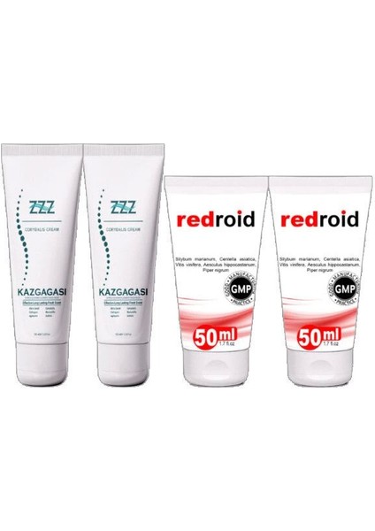 Kaz Gagası Kremi 2X100 ml Kas Sızıları Için+Redroid Hemer.oid Için Krem 2X50 ml