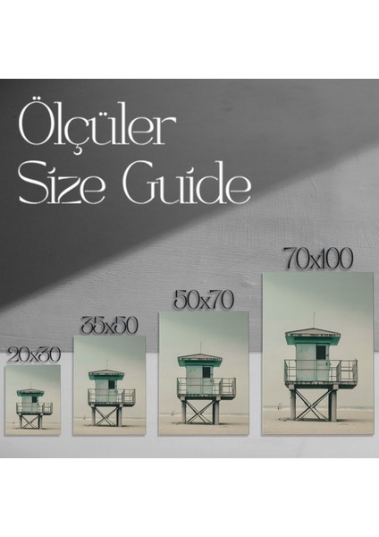 Sahil Kulübesi Manzaralı Plaj Tablosu modelleri