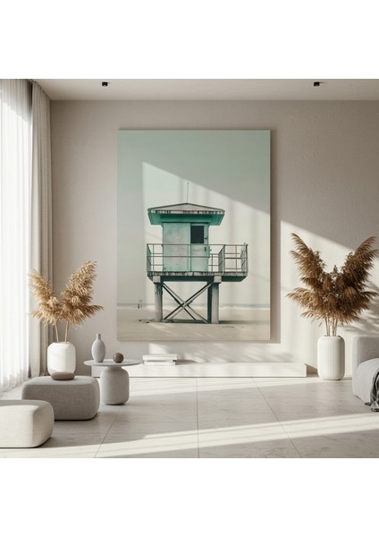 Sahil Kulübesi Manzaralı Plaj Tablosu fırsatları