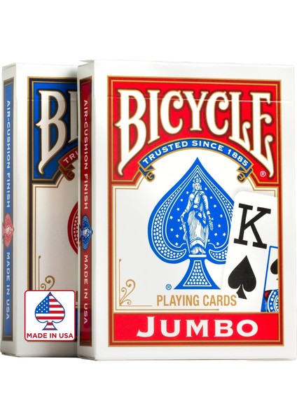 Jumbo Index Playing Cards - Poker Size - 2 Pack, Kırmızı & Mavi