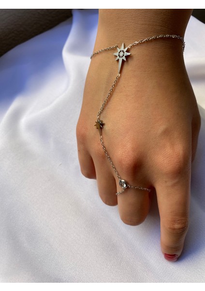 Çelik Kutup Yıldızı Detaylı Gümüş Şahmeran modelleri