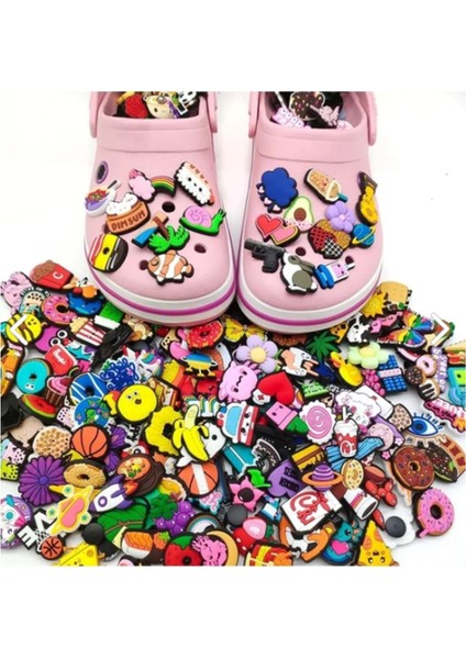 Renkli Yapışkanlı Silikon Emoji 10 Adet Terlik Süsü