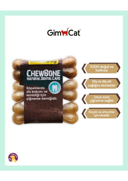 Mordimi Press Kemik 3,5 – 9 cm , uzun süre çiğneme , 3lü Naturel 60GR fiyatları