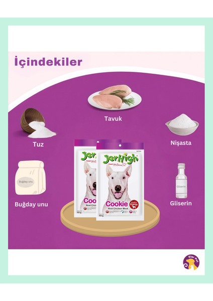 Kurabiye (Cookie) Gerçek Tavuk Etiyle Besleyici Köpek Ödül Mamasi (60 G) fırsatları