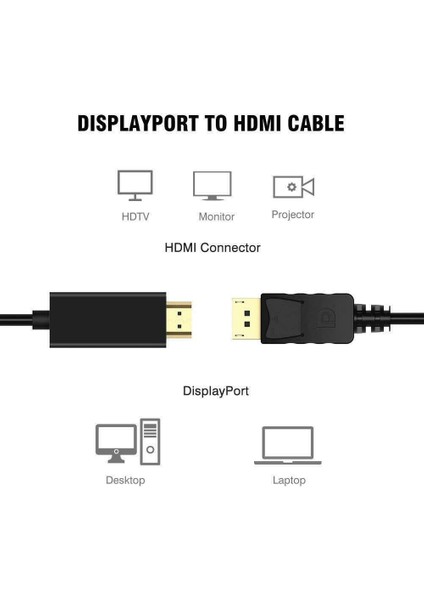 4K Displayport To HDMI Çevirici Dönüştürücü Adaptör Kablosu fiyatları