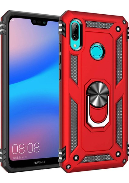 Huawei P20 Lite Yüzüklü Tank Kılıf Bordo