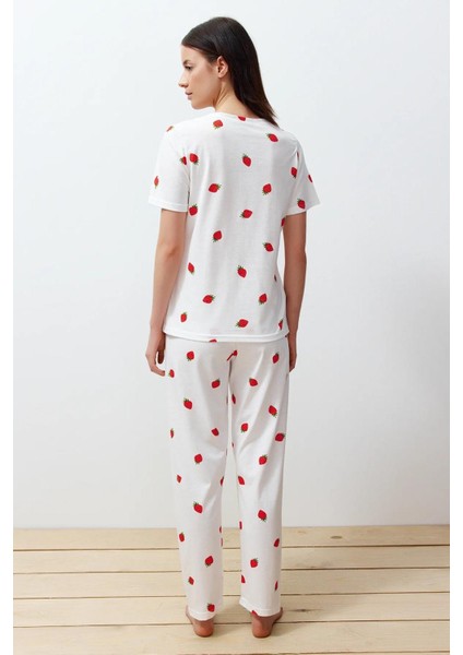 Kadın Milan Kumaş Kısa Kollu Pijama Takımı