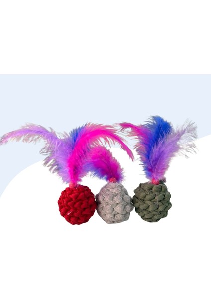 3lü Örme ve Tüylü Kedi Top Oyuncağı Seti1 fiyatları
