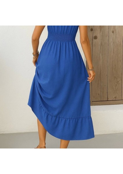 Kadın Kısa Kelebek Kollu Kruvaze Yakalı Beli Lastikli Aerobin Elbise modelleri