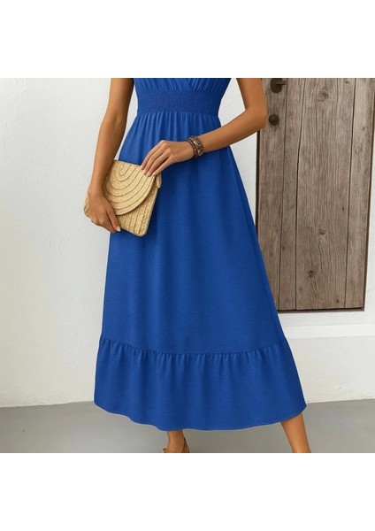 Kadın Kısa Kelebek Kollu Kruvaze Yakalı Beli Lastikli Aerobin Elbise fırsatları