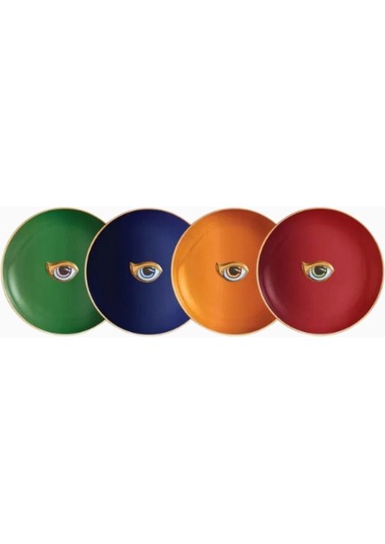 Lito 4’lü Porselen Tabak Seti, 24K Altın Detaylı