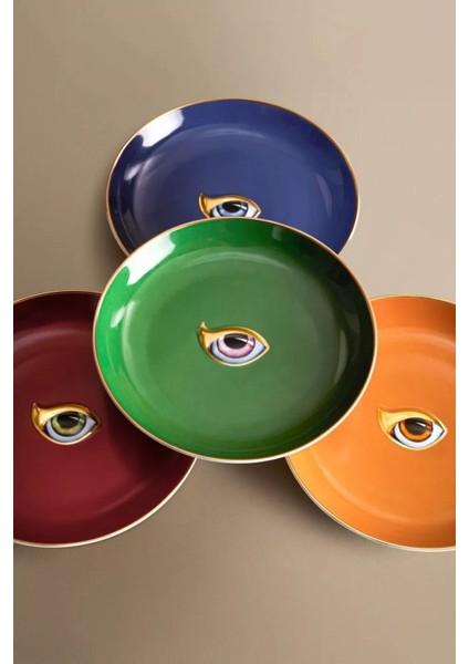 Lito 4’lü Porselen Tabak Seti, 24K Altın Detaylı fiyatları