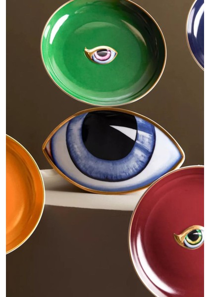 Lito 4’lü Porselen Tabak Seti, 24K Altın Detaylı