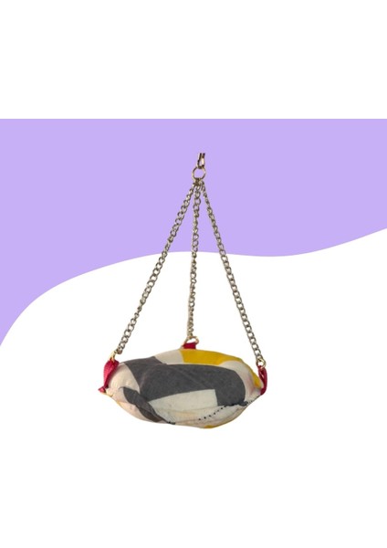 Muhabbet Kuşu Hamak Salıncak 10CM Beyaz-Gri-Sarı modelleri