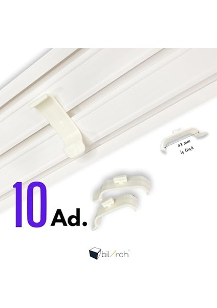 Zebra Perde Kornişe Takma Aparatı Büyük Boy Kaliteli 10 Adet fiyatları