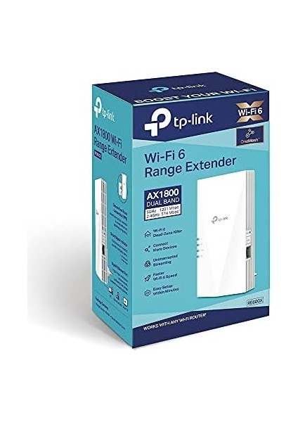 RE600X, AX1800 Mbps Onemesh Wi-Fi 6 Menzil Genişletici, 1 Gigabit Bağlantı Noktası, Dahili Access Point Modu ile Geniş Bant/wi-Fi Güçlendirici/hotspot fiyatları