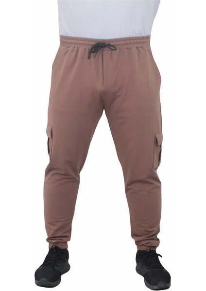 Büyük Beden Erkek Düz Komando Eşofman Altı 22520 Taba