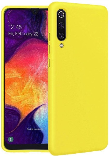 Samsung Galaxy A50 İçi Kadife Silikon Kılıf Sarı