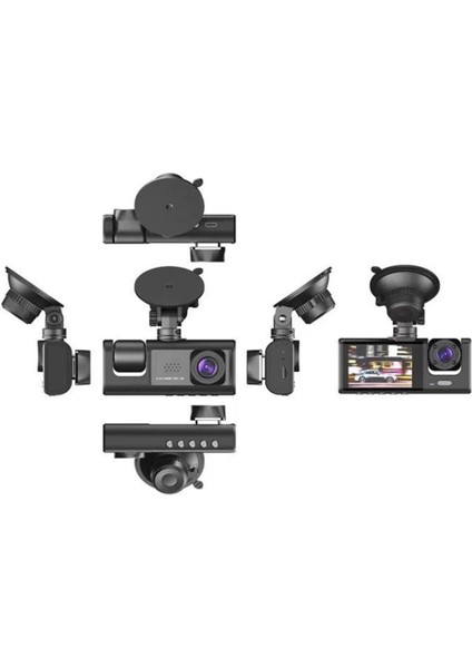 Ta-01 Siyah 1080P Araç Içi 3 Kameralı LCD Ekranlı Gece Görüşlü , G-Sensör , Geri Görüş Kamera fiyatları