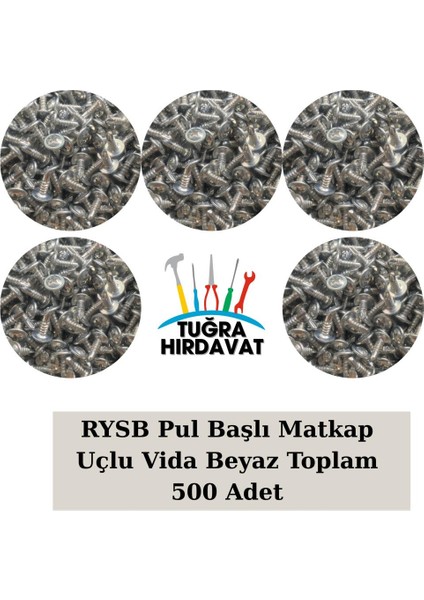 Rysb Pul Başlı Matkap Uçlu Vida Beyaz 3.9 mm (13-16-19-22-25 Mm) 500 Adet fiyatları