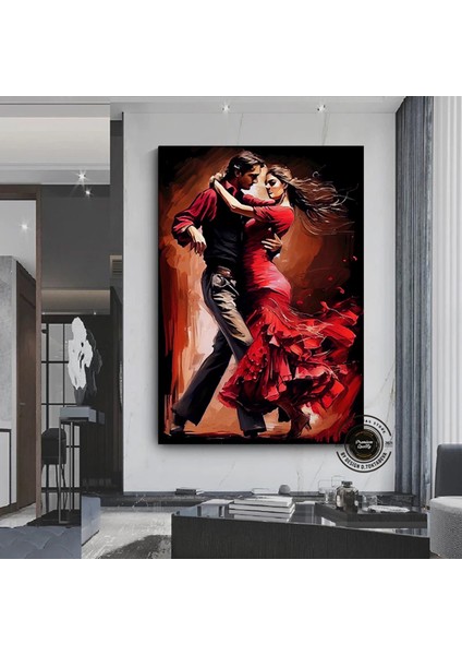 Kanvas Ev Dekoru; Dans Eden Çift Tablosu; Tango Kanvas