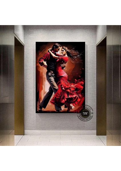 Kanvas Ev Dekoru; Dans Eden Çift Tablosu; Tango Kanvas modelleri