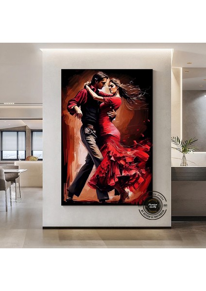Kanvas Ev Dekoru; Dans Eden Çift Tablosu; Tango Kanvas