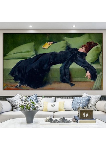 Ramon Casas 'decadent'; Genç Kadın Dekor; Klasik Sanat Baskısı modelleri