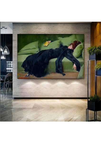 Ramon Casas 'decadent'; Genç Kadın Dekor; Klasik Sanat Baskısı fırsatları