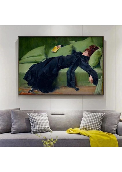 Ramon Casas 'decadent'; Genç Kadın Dekor; Klasik Sanat Baskısı indirimleri