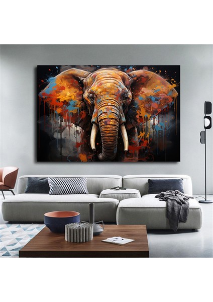 Modern Graffiti Fil; Duvar Sanatı Dekoru; Fil Kanvas Tablosu; Ofis Hediyesi fiyatları