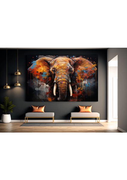 Modern Graffiti Fil; Duvar Sanatı Dekoru; Fil Kanvas Tablosu; Ofis Hediyesi modelleri