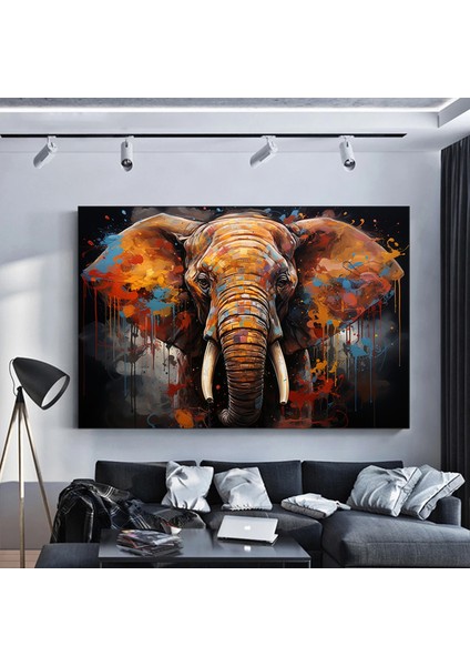 Modern Graffiti Fil; Duvar Sanatı Dekoru; Fil Kanvas Tablosu; Ofis Hediyesi fırsatları