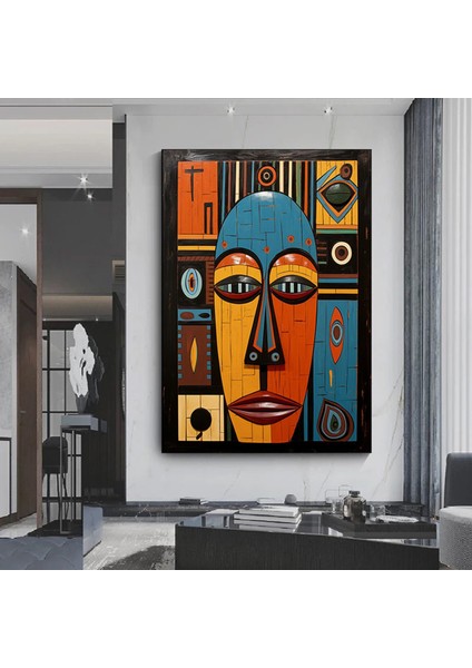 Kabile Maskesi Afrika Sanatı Çerçeveli Poster; Afrika Maskesi; Afrika Duvar Sanatı; Afrikalı Amerika