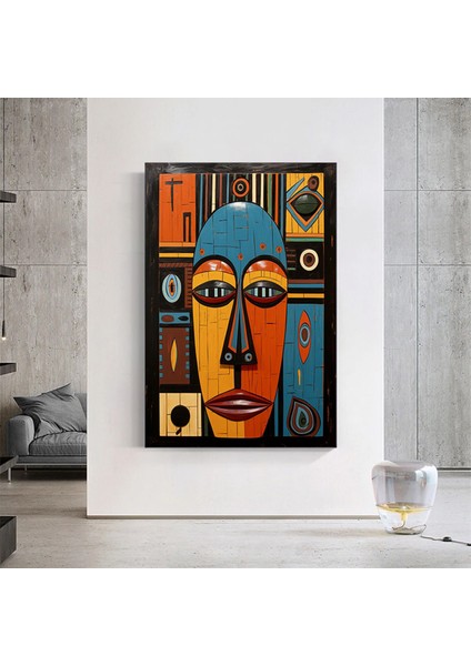 Kabile Maskesi Afrika Sanatı Çerçeveli Poster; Afrika Maskesi; Afrika Duvar Sanatı; Afrikalı Amerika