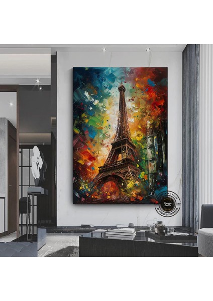Eyfel Kulesi Soyut Çerçeveli Poster; Paris Baskısı; Renkli Resim; Paris Duvar Sanatı; Renkli Duvar D