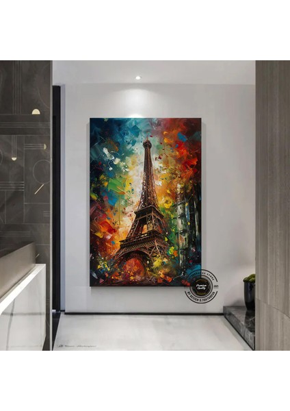 Eyfel Kulesi Soyut Çerçeveli Poster; Paris Baskısı; Renkli Resim; Paris Duvar Sanatı; Renkli Duvar D fiyatları