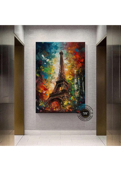 Eyfel Kulesi Soyut Çerçeveli Poster; Paris Baskısı; Renkli Resim; Paris Duvar Sanatı; Renkli Duvar D modelleri