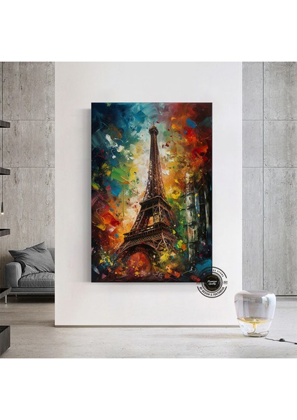 Eyfel Kulesi Soyut Çerçeveli Poster; Paris Baskısı; Renkli Resim; Paris Duvar Sanatı; Renkli Duvar D fırsatları