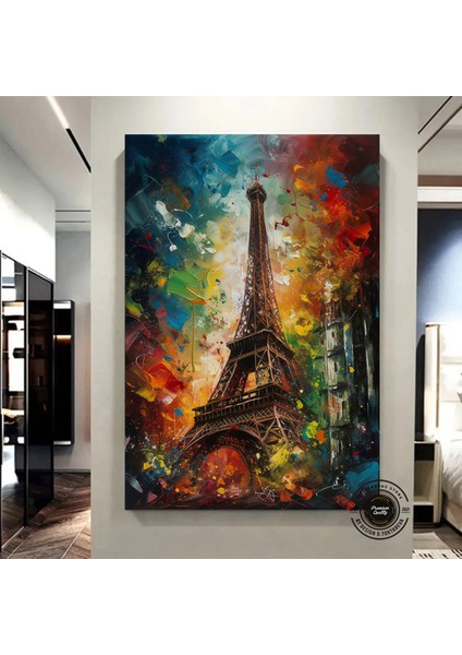 Eyfel Kulesi Soyut Çerçeveli Poster; Paris Baskısı; Renkli Resim; Paris Duvar Sanatı; Renkli Duvar D indirimleri