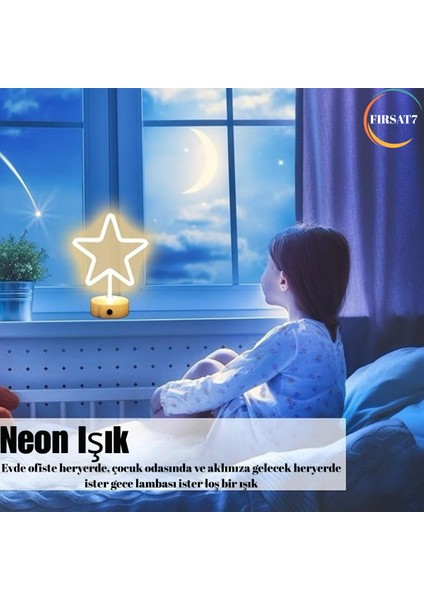 Neon Yıldız LED Pil+Usb LED Işıklı Masa ve Gece Lambası Yıldız LED Sevgiliye Neon Dekorasyon Hediye fiyatları