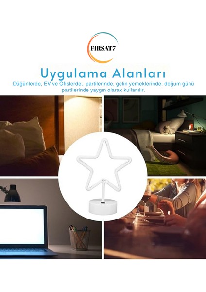 Neon Yıldız LED Pil+Usb LED Işıklı Masa ve Gece Lambası Yıldız LED Sevgiliye Neon Dekorasyon Hediye modelleri