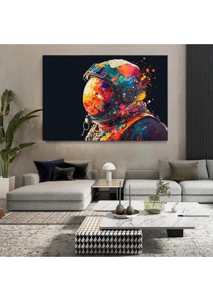 Renkli Soyut Astronot Tablosu; Grafiti Cazı; Canlı Uzay Sanatı; Kanvas Baskı modelleri