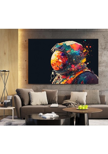 Renkli Soyut Astronot Tablosu; Grafiti Cazı; Canlı Uzay Sanatı; Kanvas Baskı fırsatları