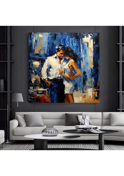 Kanvas Ev Dekoru; Dans Eden Çift Yağlı Boya Baskısı