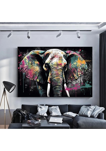 Modern Graffiti Fil; Duvar Sanatı Dekoru; Fil Kanvas Tablosu; Ofis Hediyesi fiyatları