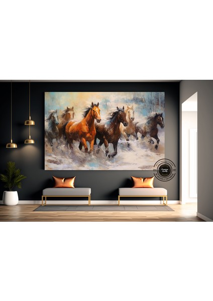 Soyut At Tablosu Kanvas – Yatak Üstü Dekoru, Hayvansever Hediyesi fiyatları