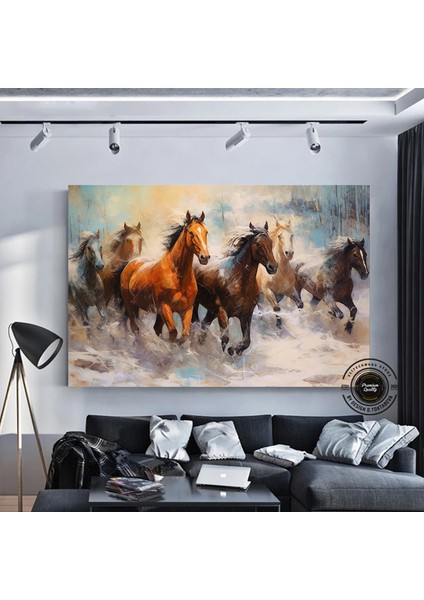 Soyut At Tablosu Kanvas – Yatak Üstü Dekoru, Hayvansever Hediyesi modelleri