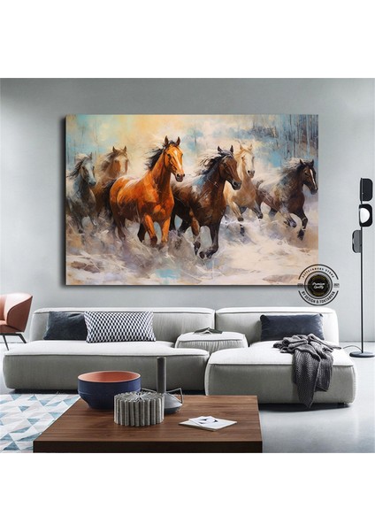 Soyut At Tablosu Kanvas – Yatak Üstü Dekoru, Hayvansever Hediyesi fırsatları