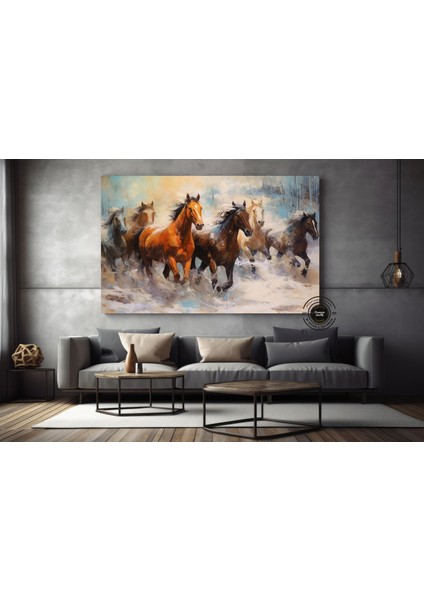 Soyut At Tablosu Kanvas – Yatak Üstü Dekoru, Hayvansever Hediyesi indirimleri